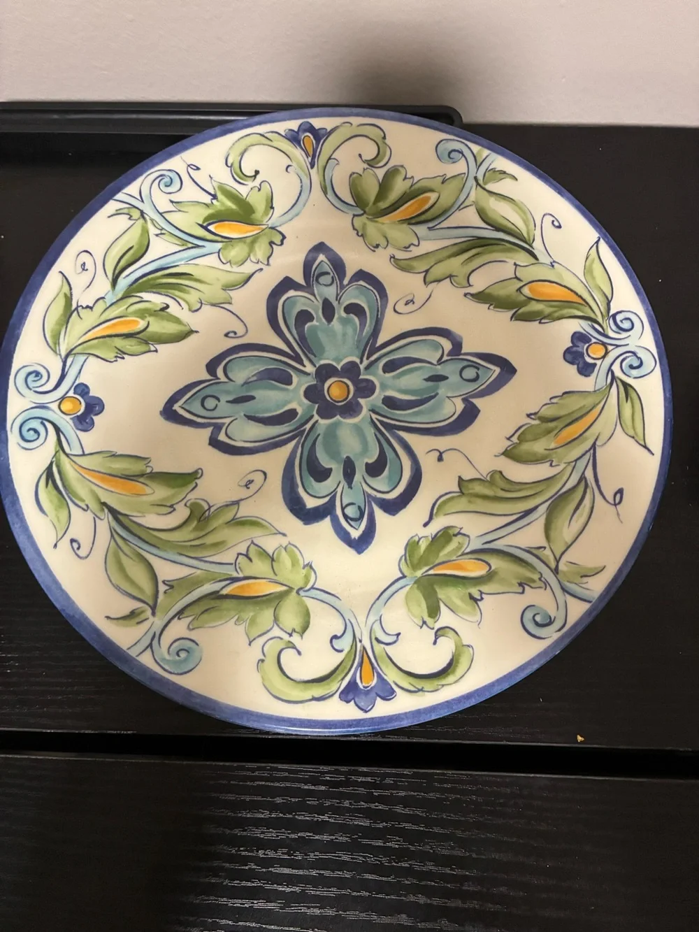 Decorative Blue Floral melamine Dinner Plate - Set of 4